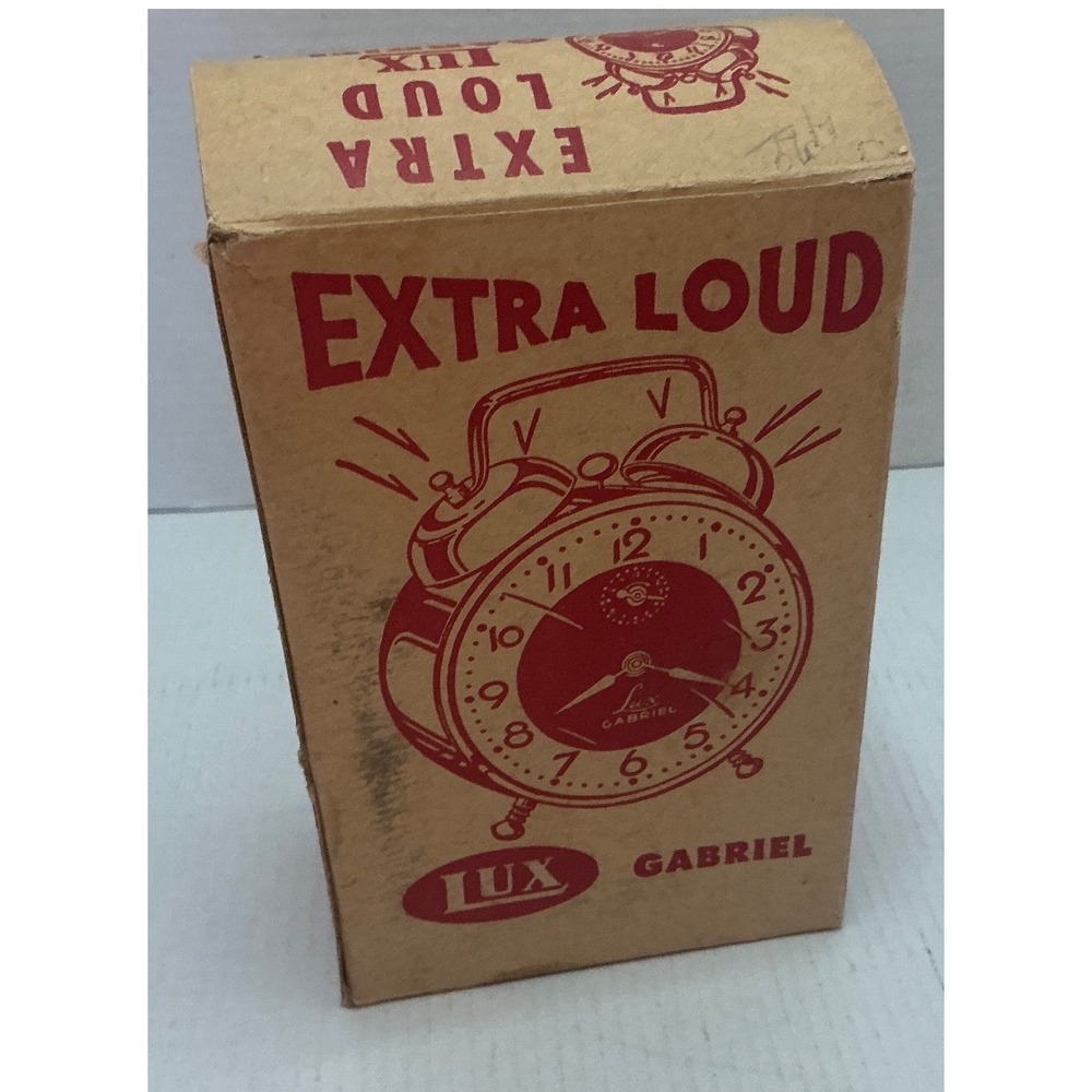 Lux Vintage Gabriel Alarm Clock Extra Loud Twin Bell Copper No. 280-2-12 Box